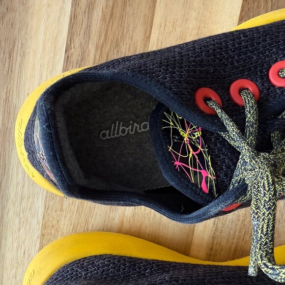 Allbirds Tree Runners Heathered Black Sunny Gold Sole W10 - Picture 7 of 7